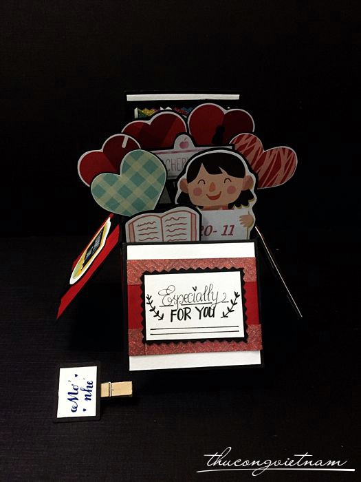 Thiệp hộp 3D Teacher's day mẫu 1